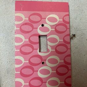 Pink Retro Pattern Toggle Switch Plate